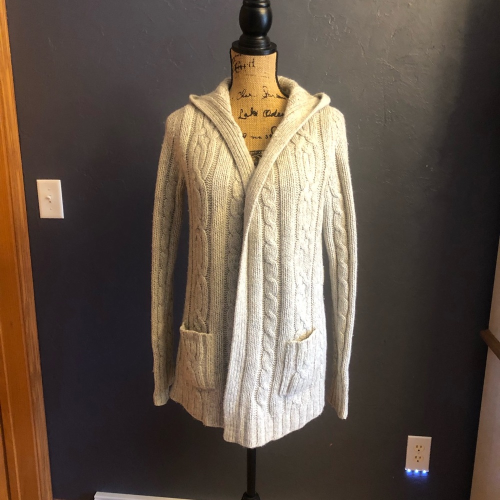 Abercrombie & Fitch Merino hooded wool cardigan sweater Sz. S